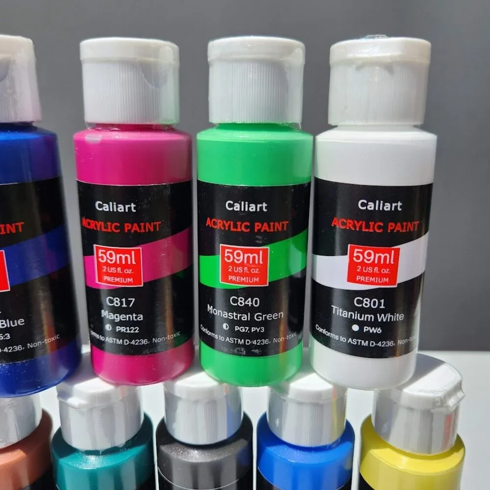 NEW 22 Bottles Caliart Acrylic Paint Bundle Set Colors Art Craft Paints Painting